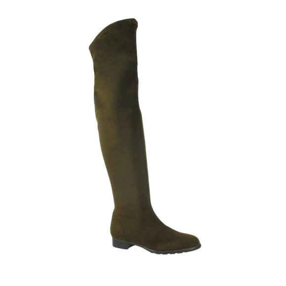 ⭐️HOST PICK⭐️ RON WHITE Rapisardi Over-the-Knee Stretch Boots Green Eco Leather - Picture 4 of 8